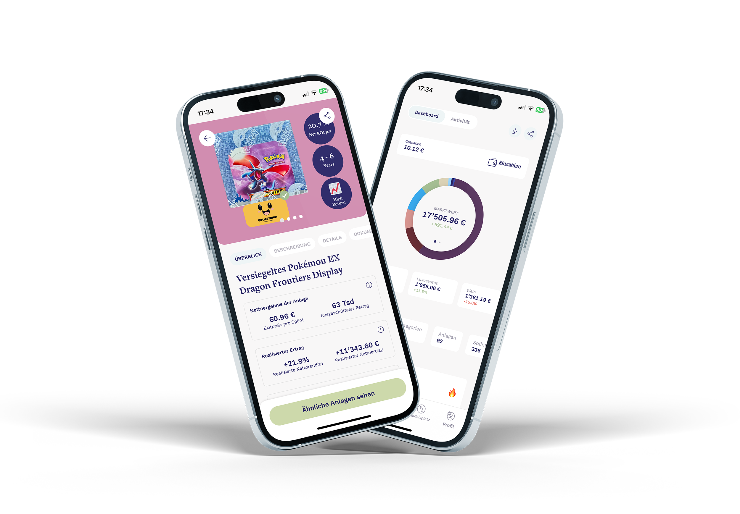 Splint Invest App Screens